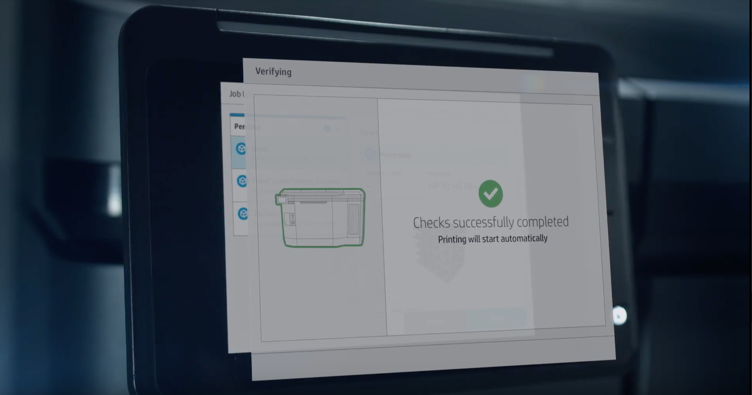 HP 3D Printer System Preprint Check