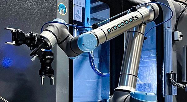 Procobots robotic arm tending a CNC machine
